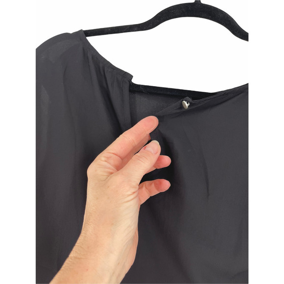 nwt BLUHEAVEN BLACK RUFFLE GAUZE TOP - Picture 2 of 7